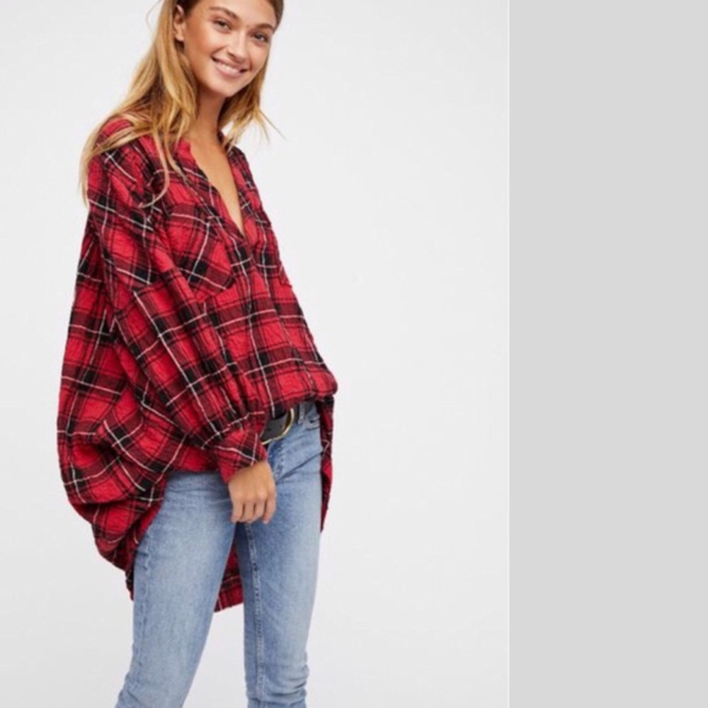 Free People Not Your BF’s plaid Tunic